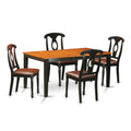 East West Furniture NIKE5-BCH-LC 5 Piece Dining Room Furniture Set Includes a Rectangle Kitchen Table with Butterfly Leaf and 4 Faux Leather Upholstered Chairs, 36x66 Inch, Black & Cherry