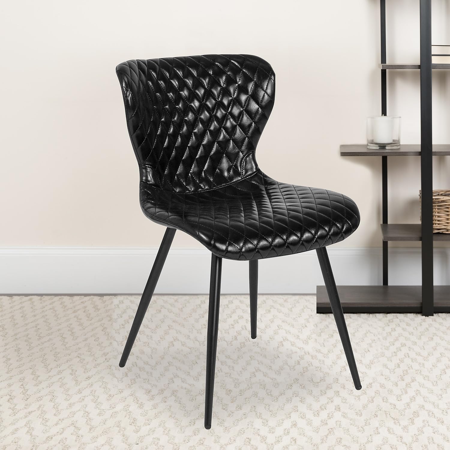 Flash Furniture Bristol Contemporary Upholstered Chair In Black Vinyl