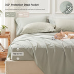 Unilibra King Comforter Set 7 Pieces Bed In A Bag - Sage Green King Soft Bedding Set For All Seasons - Cationic Dyeing Bed Comforter Sets With Comforter, Flat Sheet, Fitted Sheet, Pillowcases & Shams