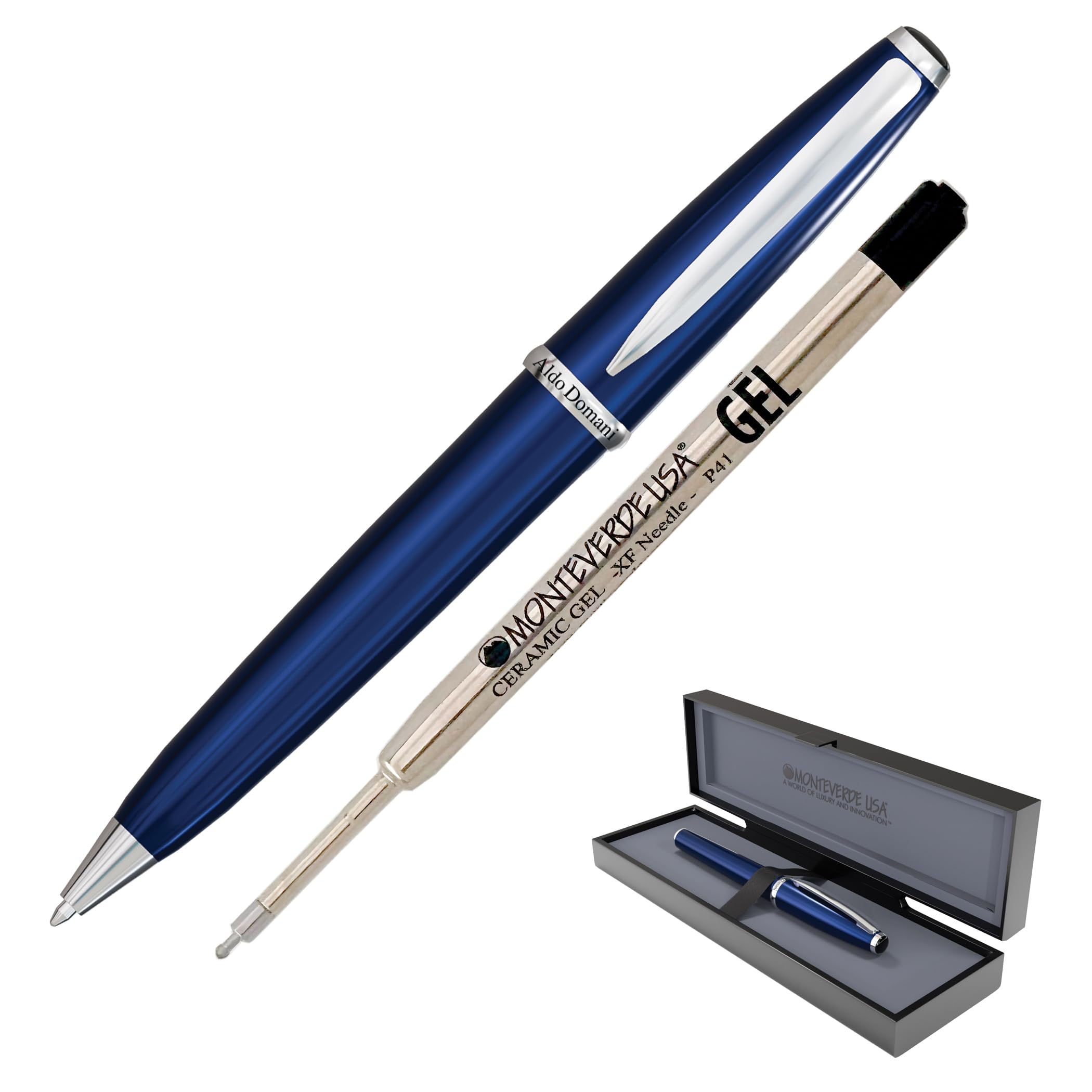 Monteverde Usa Aldo Domani Gel Pen - Blue | Smooth Gel Ink | Italian-Inspired Luxury Design | Effortless Writing Performance