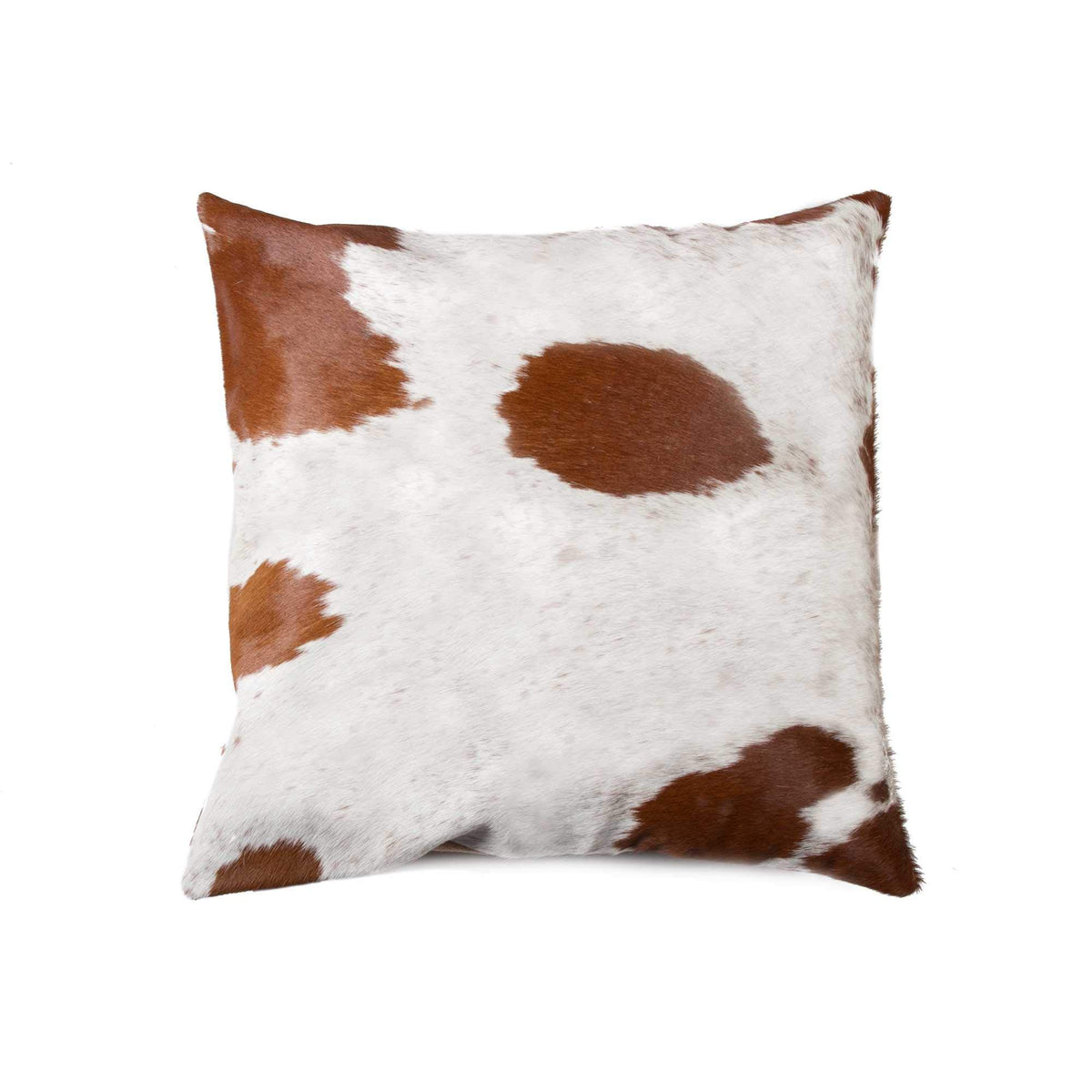 HomeRoots Tri-Color Cowhide, Microsuede, Polyfill 18' X 18' X 5' White and Brown Cowhide Pillow