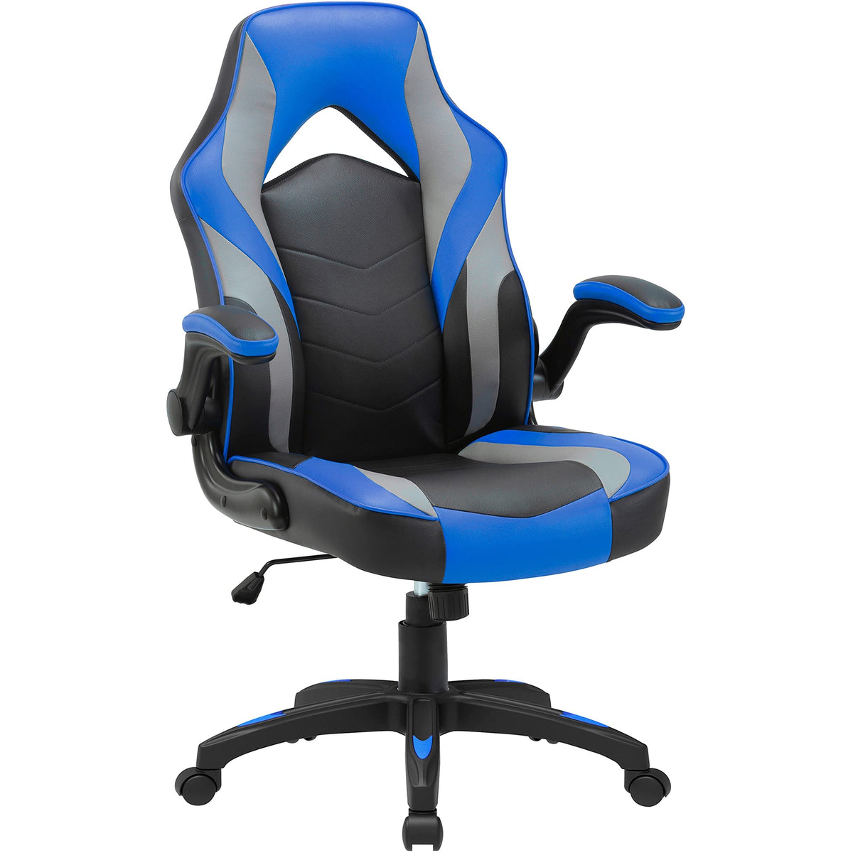 Lorell High-Back Gaming Chair, Blue and Black