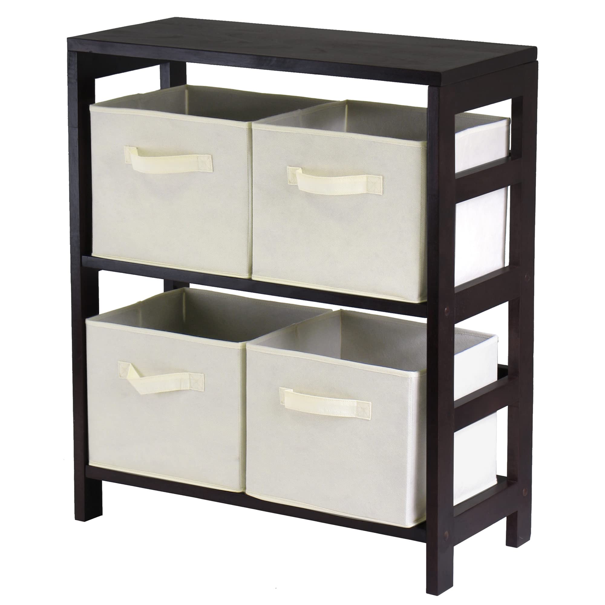 Winsome Wood Capri Wood 2 Section Storage Shelf - Thumbnail 2