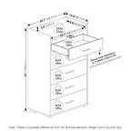 Furinno Tidur Modern Organization and Storage Handle Bedroom 5-Drawer Chest Dresser, Columbia Walnut/Black