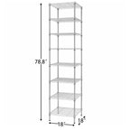 Finnhomy Heavy Duty 8 Tier Wire Shelving, 18X18X78.8 Inches 8 Shelves Storage Rack With Thicken Steel Tube, Pantry Shelves For Storage, Adjustable Metal Shelving Unit, Nsf Certified, Chrome