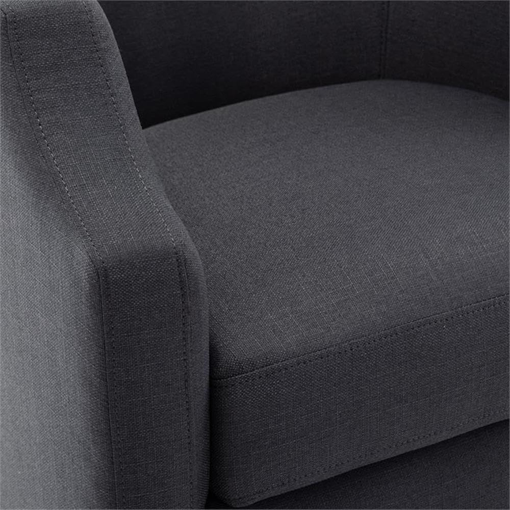 Comfort Pointe Infinity Ashen Gray Polyester Fabric Swivel And Rocker Barrel Accent Chair