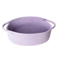 MEGASKET Purple Small Woven Basket, 13    x 9    x 5    Baskets for Gifts Empty, Cotton Rope Gift Basket, Cute Nursery Baby Orga