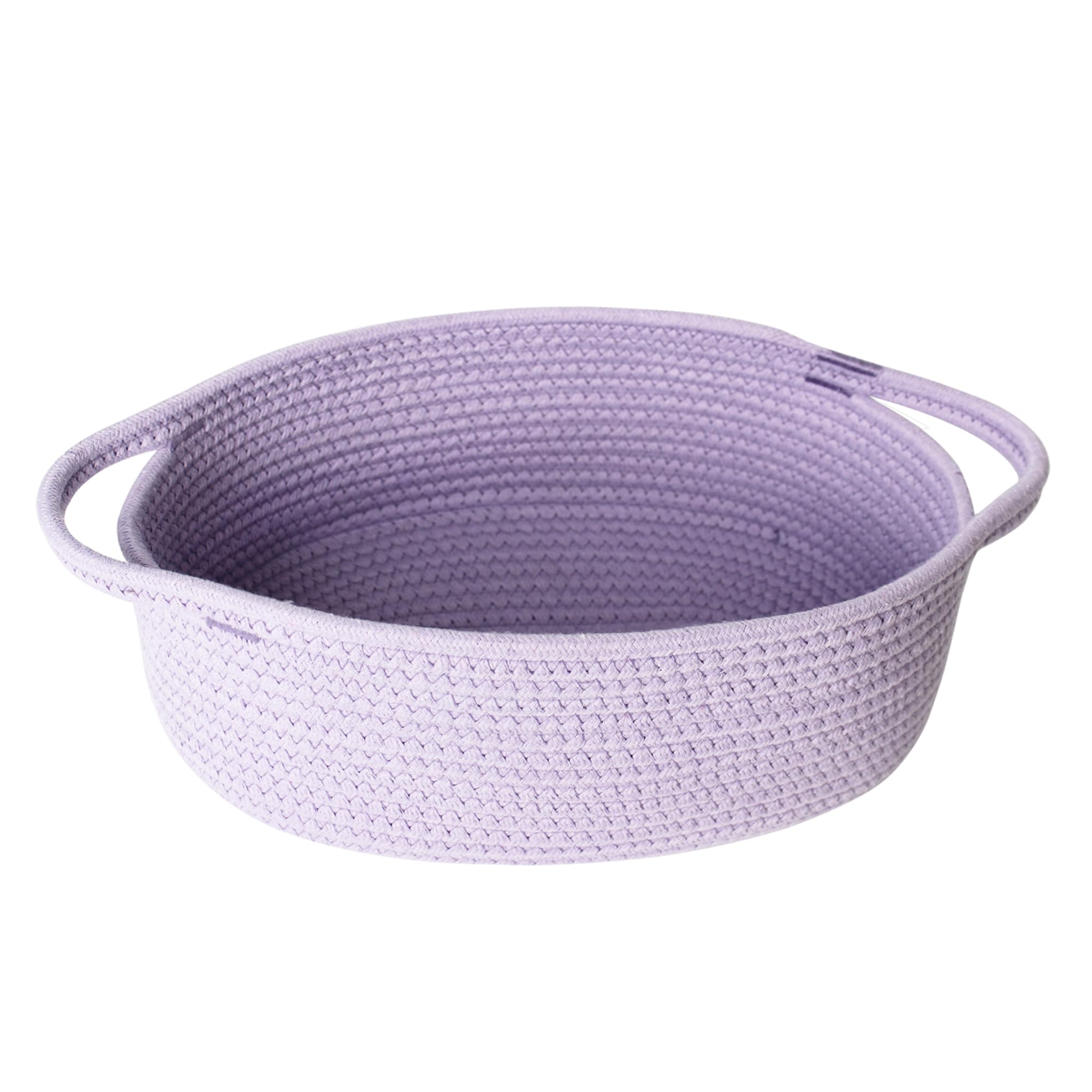 MEGASKET Purple Small Woven Basket, 13    x 9    x 5    Baskets for Gifts Empty, Cotton Rope Gift Basket, Cute Nursery Baby Orga
