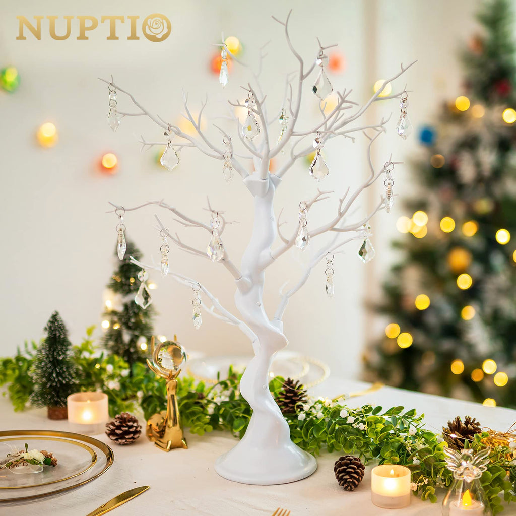 Nuptio Artificial Trees Decorative Trees: 2 Pcs White Twig Trees 22.8In Tall Halloween Decorations Wedding Centerpiece For Table