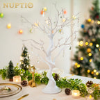 Nuptio Artificial Trees Decorative Trees: 2 Pcs White Twig Trees 22.8In Tall Halloween Decorations Wedding Centerpiece For Table