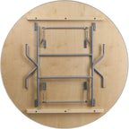 Flash Furniture Fielder 5-Foot Round HEAVY DUTY Birchwood Folding Banquet Table with METAL Edges, Natural