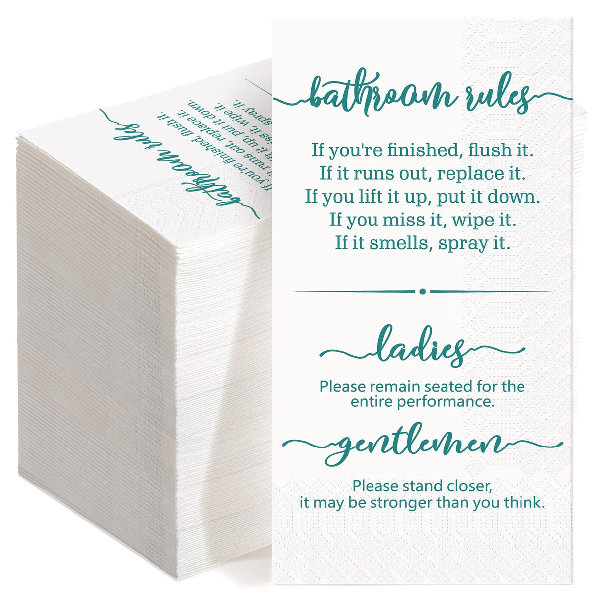 Hotop 100 Pack Disposable Guest Napkins Towels Bathroom Paper Hand Bathroom Ladies & Gentlemen Soft & Absorbent Decorative Paper