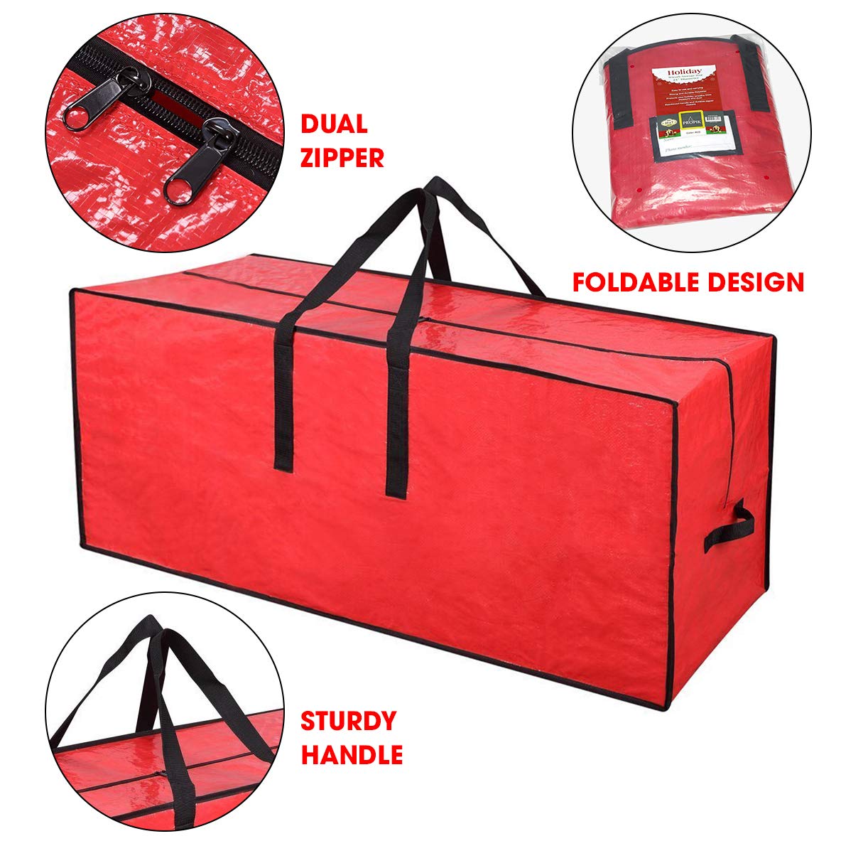 Primode Christmas Tree Storage Bag | Fits Up To 9 Ft. Tall Disassembled Tree I 65''X15''X30'' Holiday Tree Storage Case | Protec