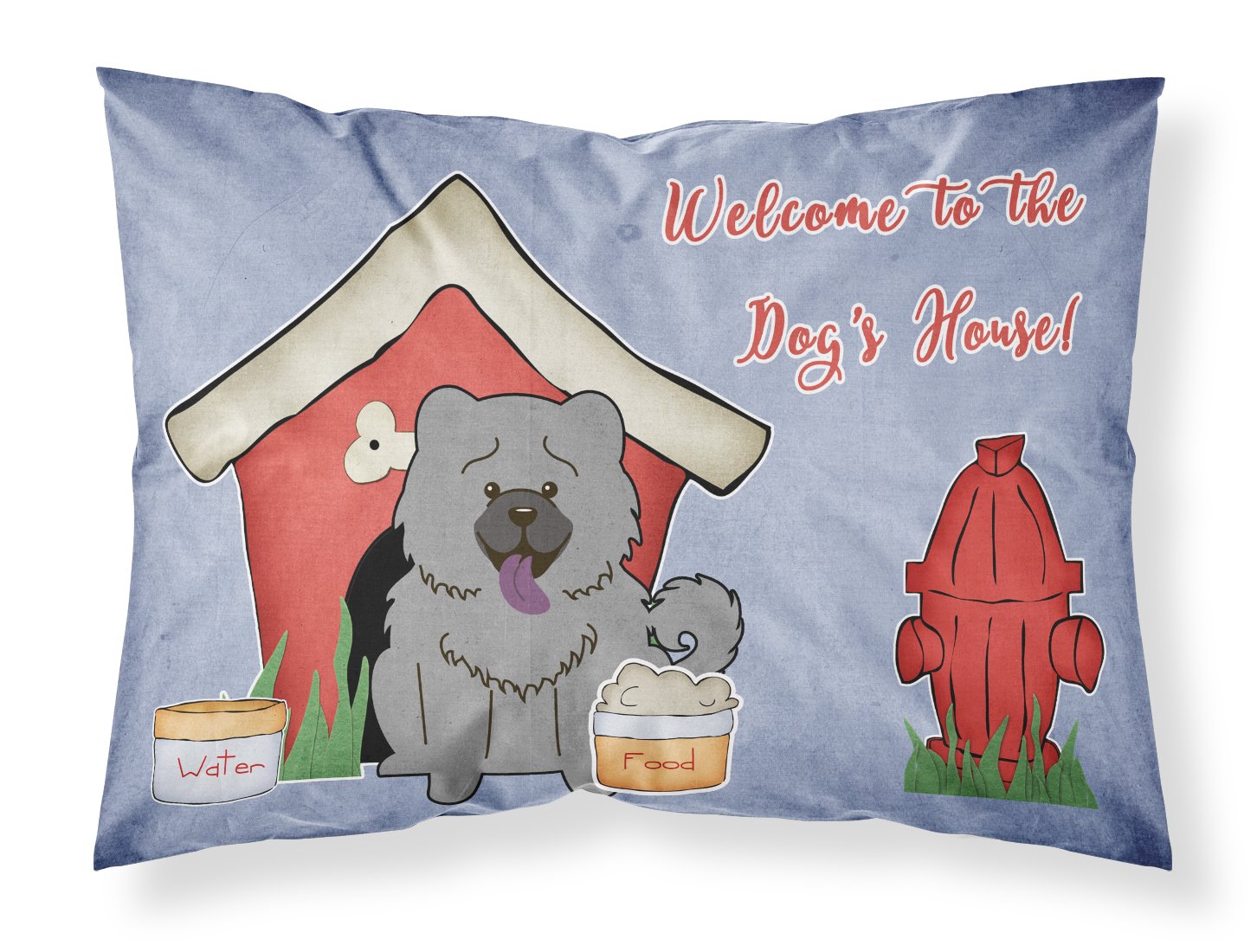 Caroline'S Treasures Bb2893Pillowcase Dog House Collection Chow Chow Blue Fabric Standard Pillowcase Lightweight Super Soft Easy