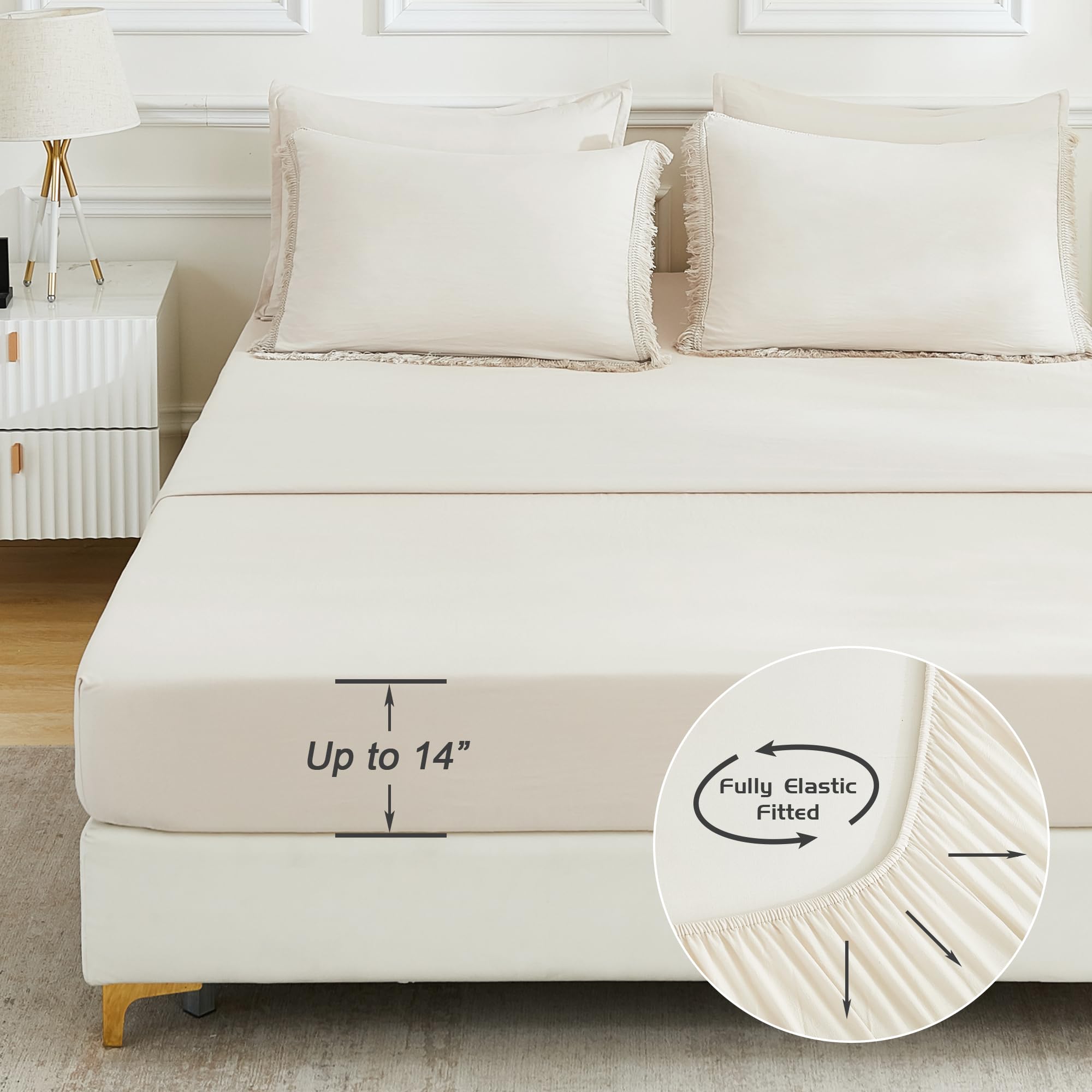 Andency Pink Full Size Comforter Set With Sheets - 7 Pieces Boho Tassel Bed In A Bag Soft Lightweight Bedding Sets, Pink Fringe Bed Set With Comforter, Sheets, Pillowcases & Shams