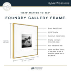 Mcs Master & Co. Foundry Metal Gallery Wall Frame, Brass, 18X18 Inch Matted To 8X8 Inch