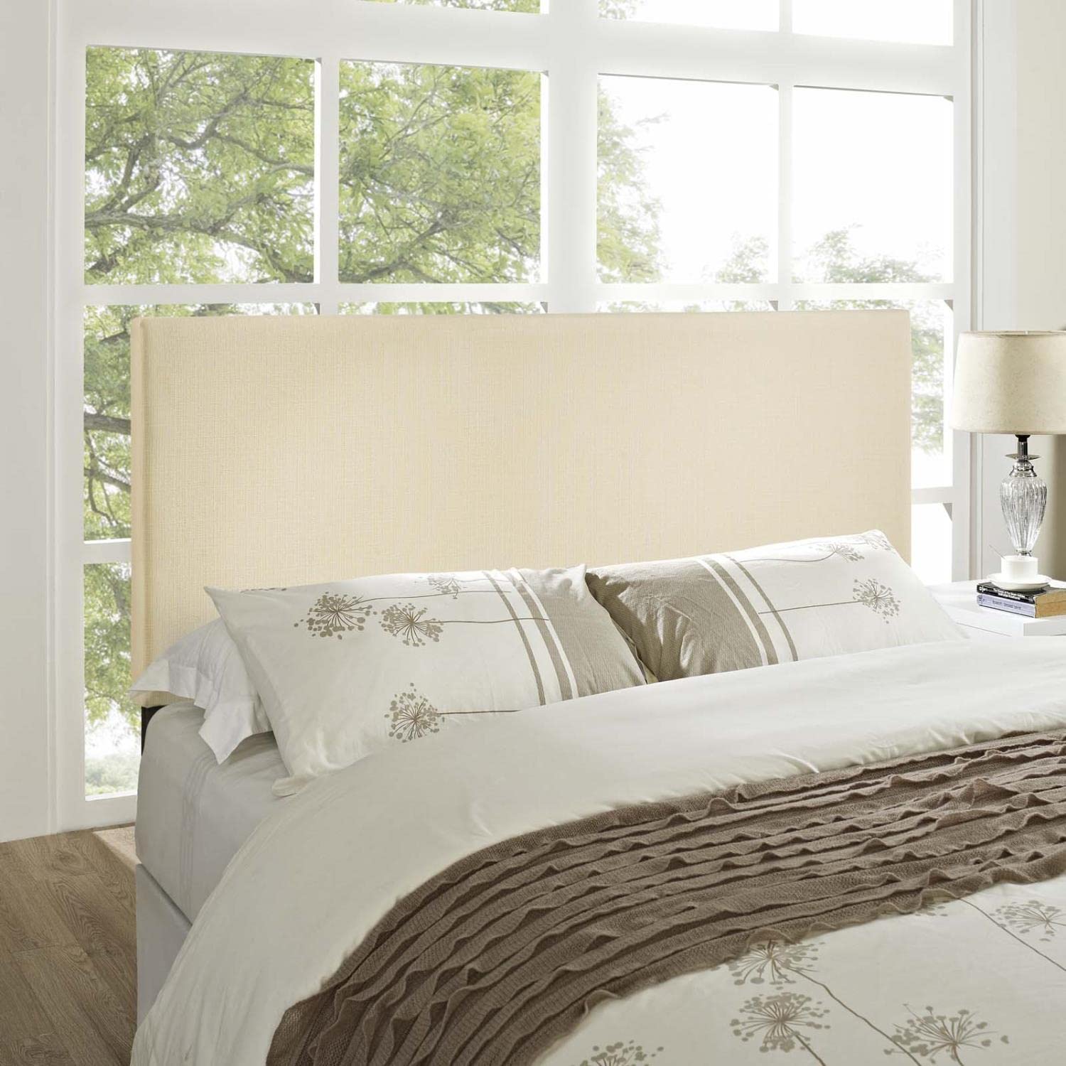 CasaFoyer  Region Linen Fabric Upholstered Queen Headboard | Spacious & Elegant Upgrade for Your Bed