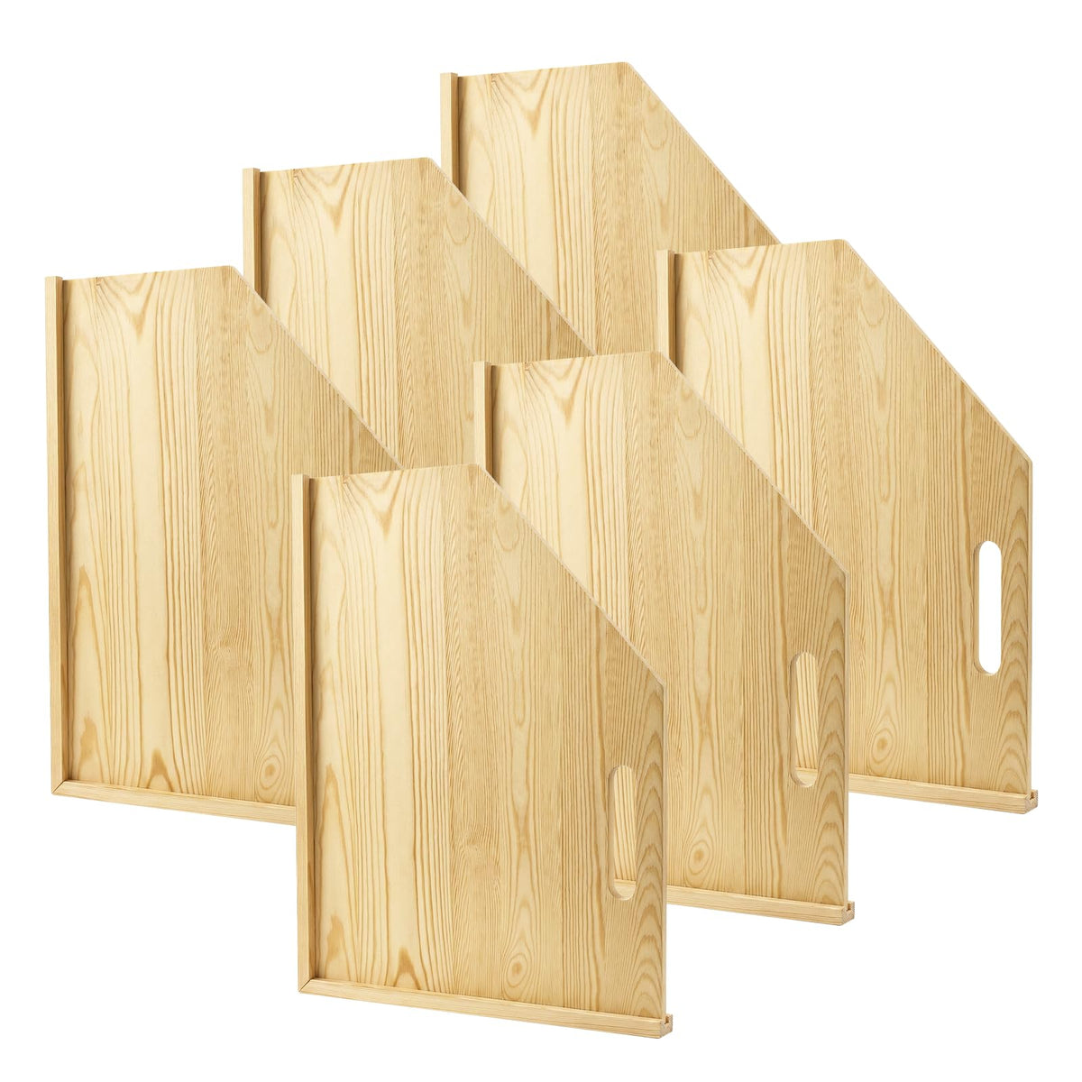 Wiojtry Solid Wood Tray Dividers for Cabinets, 4Pack Baking Sheet & Cutting Board Organizer, Adjustable Cabinet Storage for Coo