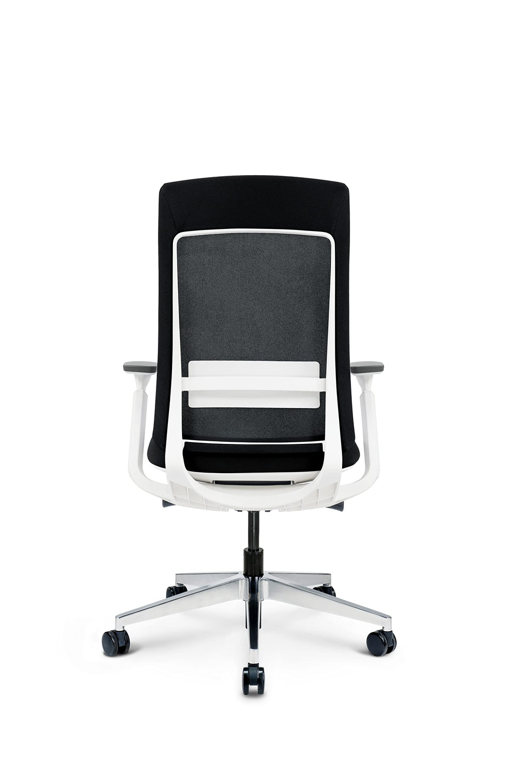 Ergohuman Elevate Black Mesh Back With Black Fabric Seat, Weight Balance, Tilt And Height Adjustment, Office Desk Chair (White Frame)