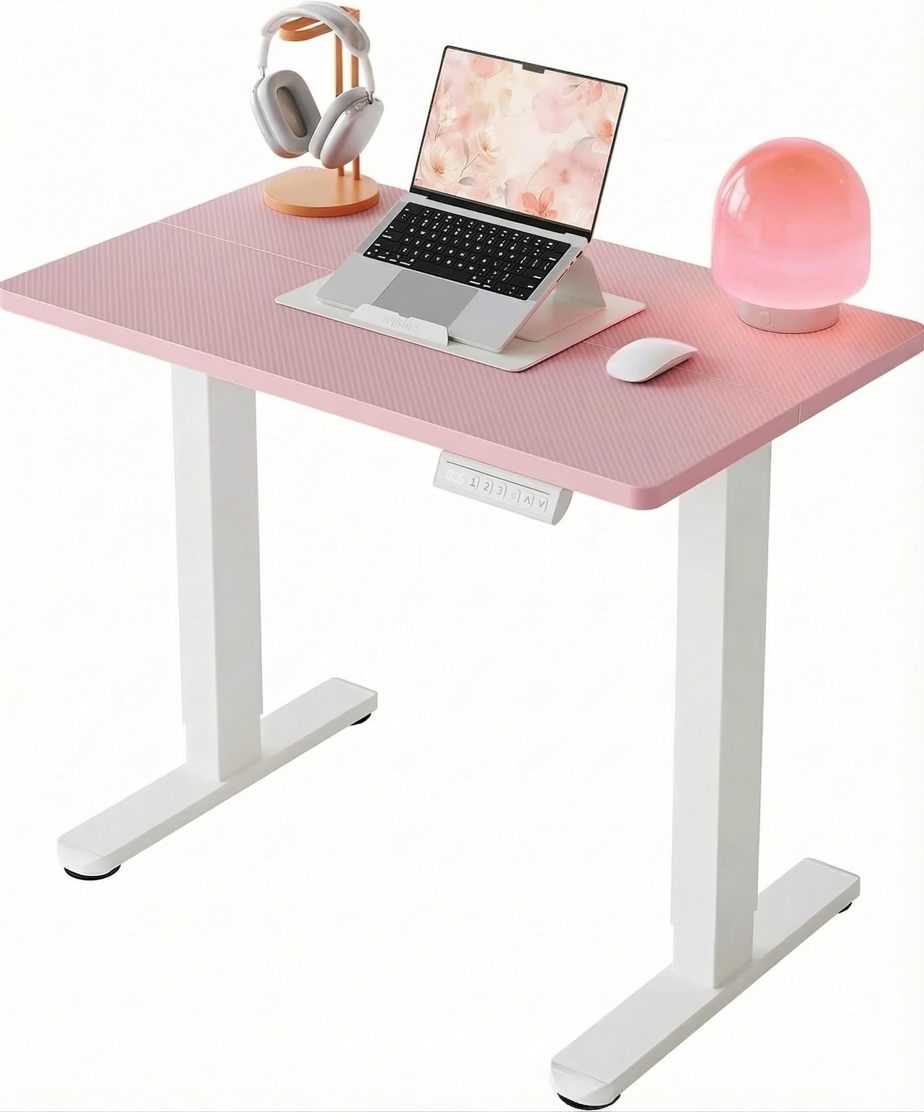 HUANUO 32 Small Electric Standing Desk Adjustable Height, 4 Memory Height Settings, Sit Stand Up Desk for Home Office & Computer