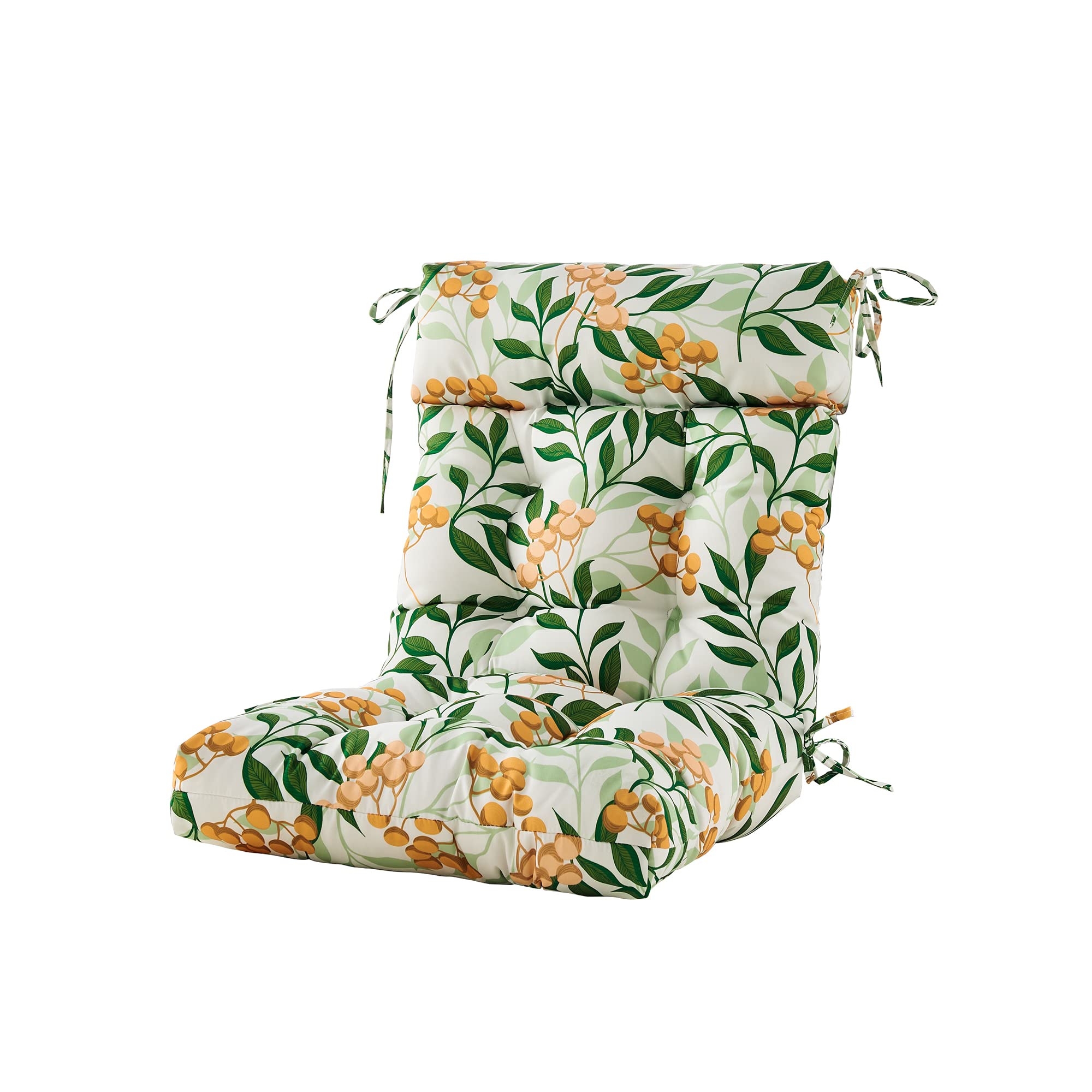 Artplan Outdoor Cushions Of Adirondack Chair With High Back Wicker Tufted Pillow For Outdoor Furniture,44X21 Inch,Floral Yellow