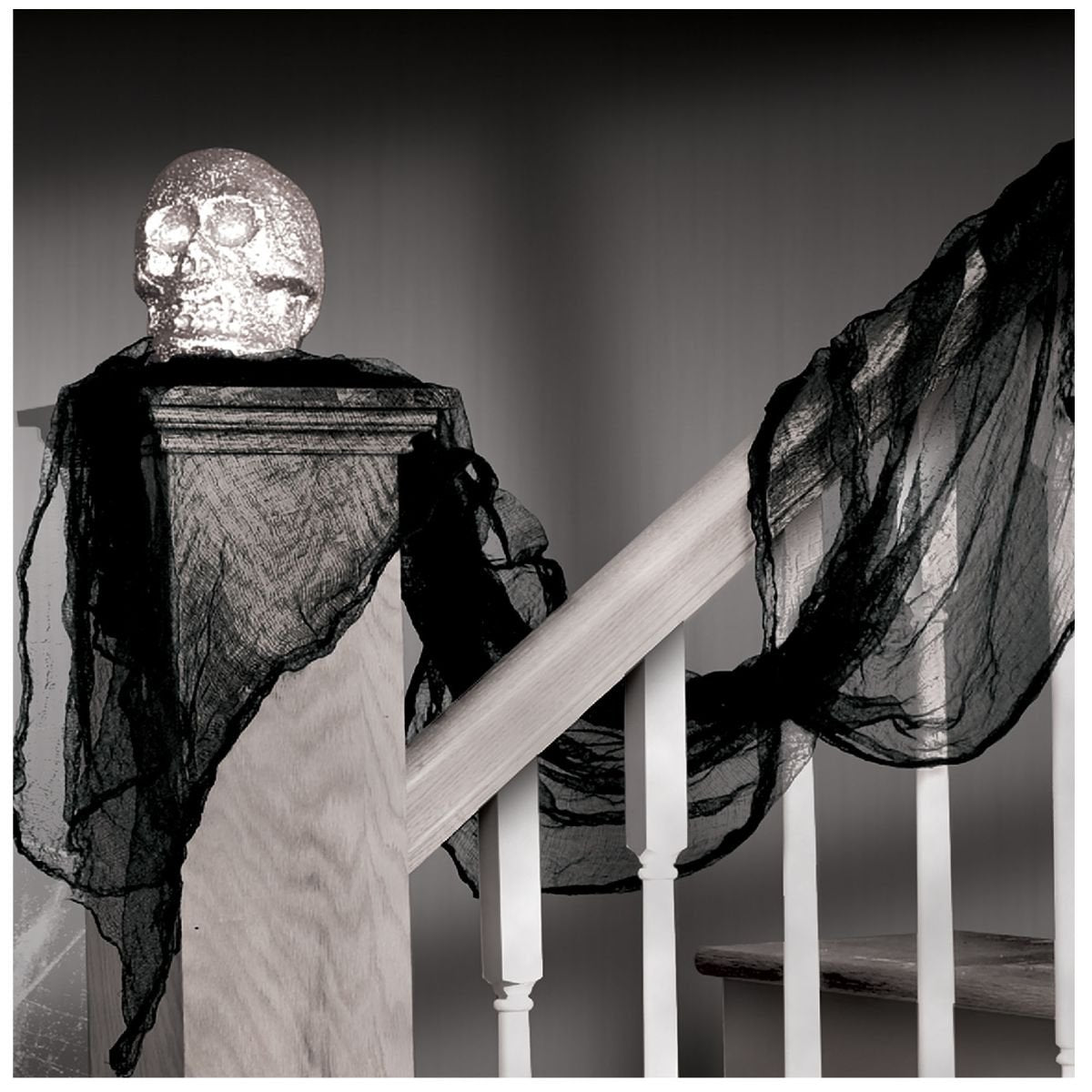 Amscan | Party Decoration | Halloween Trick or Treat Black Gauze Draping | Measures 2 x 15 | Black