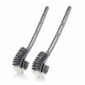 ALOUD CREATIONS Plastic Double Sided Flexible Toilet Brush In Hockey Design For Western And Indian Toilet Cleaning, Grey Colour,