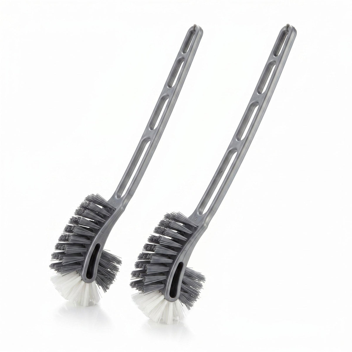 ALOUD CREATIONS Plastic Double Sided Flexible Toilet Brush In Hockey Design For Western And Indian Toilet Cleaning, Grey Colour,