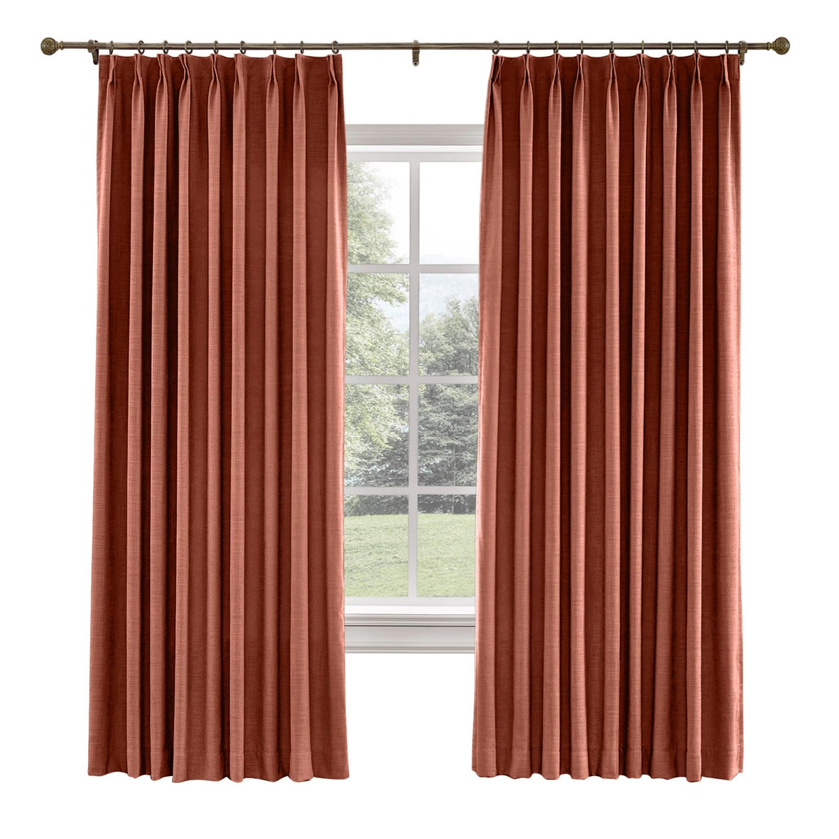 Twopages 84 W X 84 L Inch Pinch Pleat Darkening Drape Faux Linen Curtain With Blackout Lining Drapery Panel For Living Room Bedr
