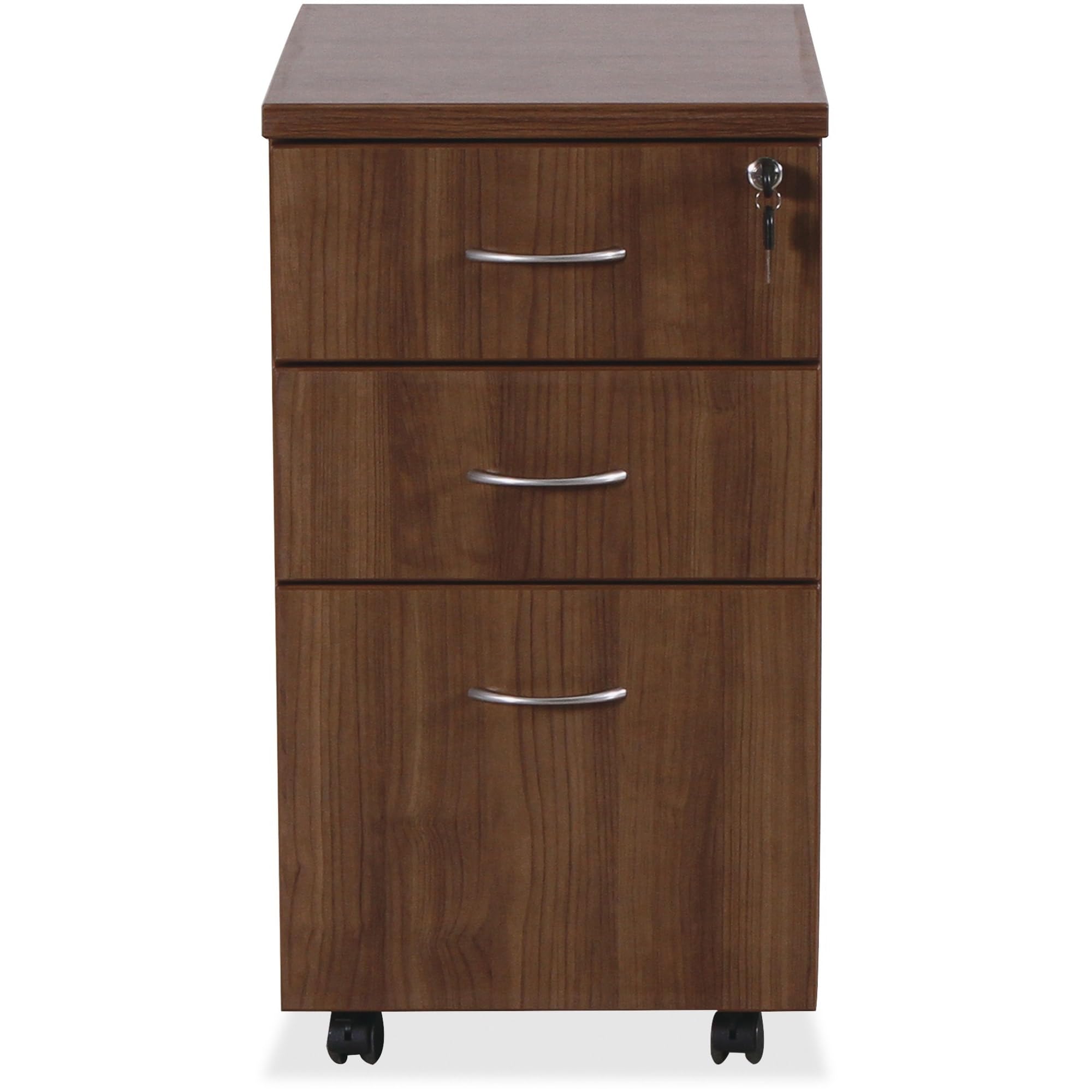 Lorell Essentials Walnut Freestanding Mobile Pedestal