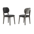 Armen Living Katelyn Modern Upholstered Dining Room Kitchen Chairs - Set of 2, 19 '' Height, Midnight