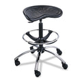 Safco 6660BL SitStar Industrial Polyurethane Stool with Chrome Base & Foot Ring,Heavy-Duty Design, 250lb Limit, & 34 Seat Heig