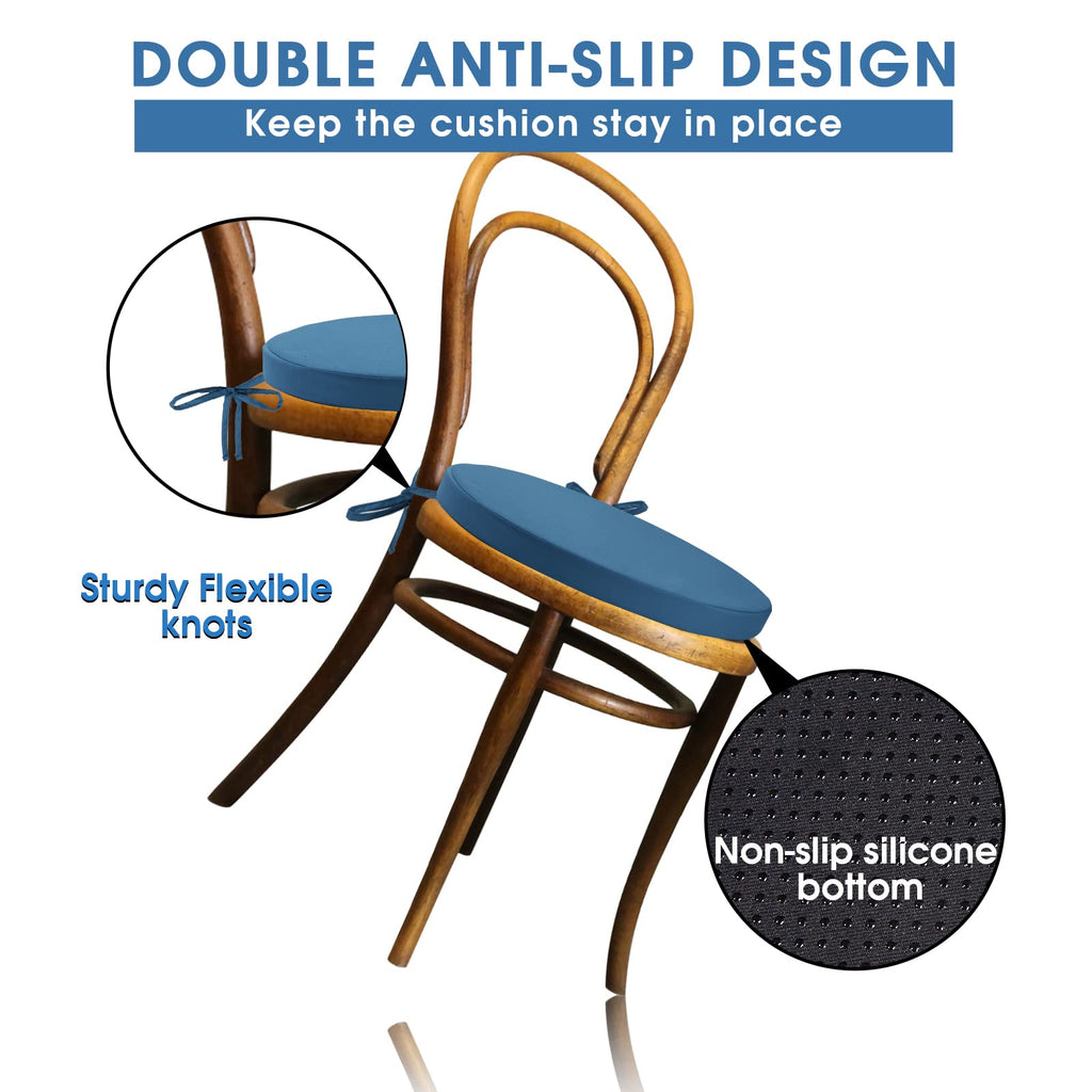 Gueglsa Indoor Outdoor Round Chair Cushions 15 Inch, Waterproof Bistro Seat Cushion With Ties ,Non Slip Circle Stool Chair Pads