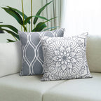 Coliuso Decorative Throw Pillow Covers 16X16 Set Of 4, Gray And White Modern Simple Square Pillow Case Cushion Cover For Sofa Co