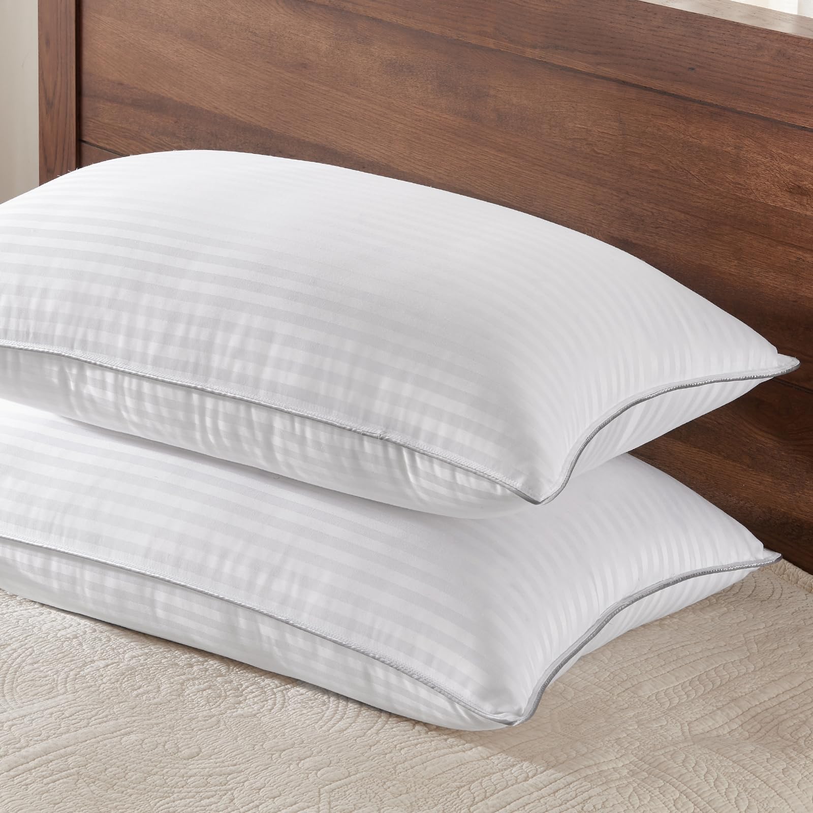 Basic Beyond Standard Pillows Set Of 2 - Down Alternative Pillows For Sleeping, Soft 20 X 26 Inches Pillows Standard Size Set Of 2 For Back, Stomach Or Side Sleepers