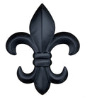 8 Metal Fleur De Lis Wall Plaque/Art with hanger - Rustic Creole Tuscan Decor (Black)