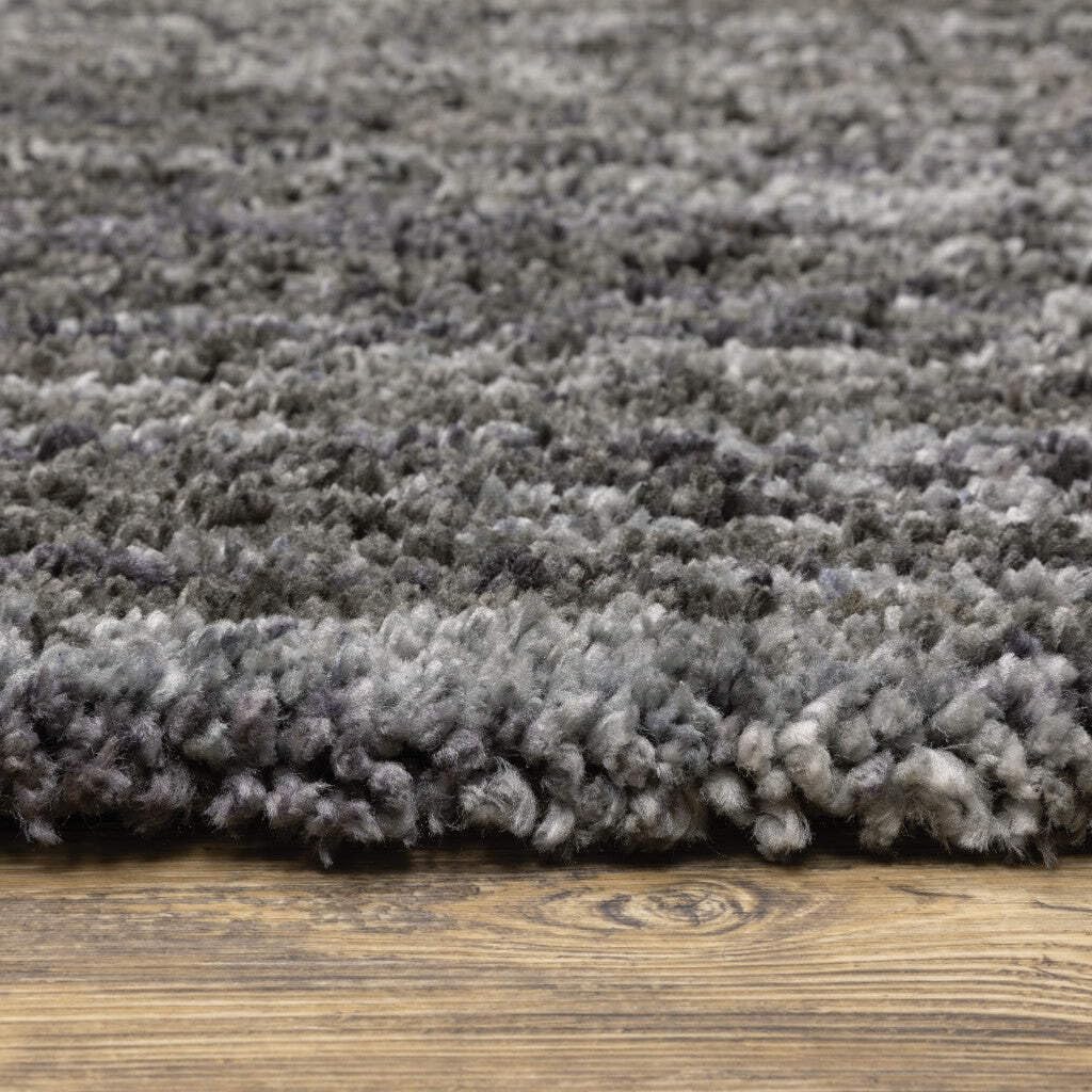 HomeRoots 507854 10 x 13 ft. Charcoal Shag Power Loom Stain Resistant Rectangle Area Rug