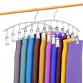 Legging Organizer for Closet, Metal Yoga Pants Hangers 2 Pack w/10 Clips Holds 20 Leggings, Space Saving, Clips Hanger for Pants