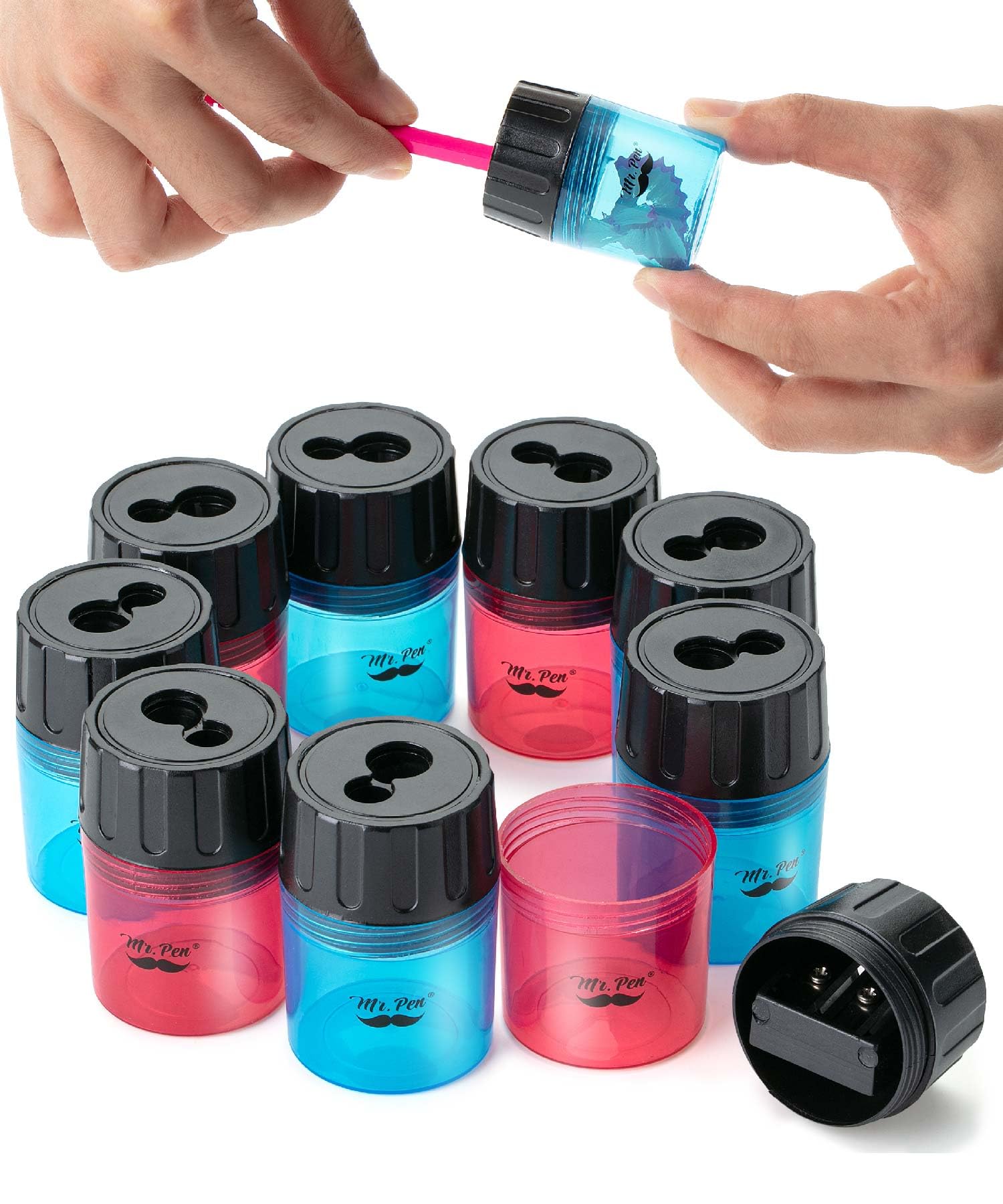 Mr. Pen- 24 Pack 2 Hole Pencil Sharpener For Colored Pencils, Manual Handheld, Crayon Sharpener