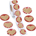 Teling 1000 Pcs Valentine'S Day Red Heart Tag Stickers Valentines Gift Label Plaid Dot Stripe Pattern Name Tag Decals Self Adhes