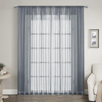 LOYOLADY Gray Sheer Curtains 84 inches Long 1 Panels Set Bedroom Sheer Curtains Sheer Curtain for Living Room 100'' W x 84'' L