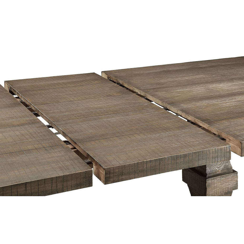 Acme Landon Square Wooden Top Dining Table in Salvage Brown