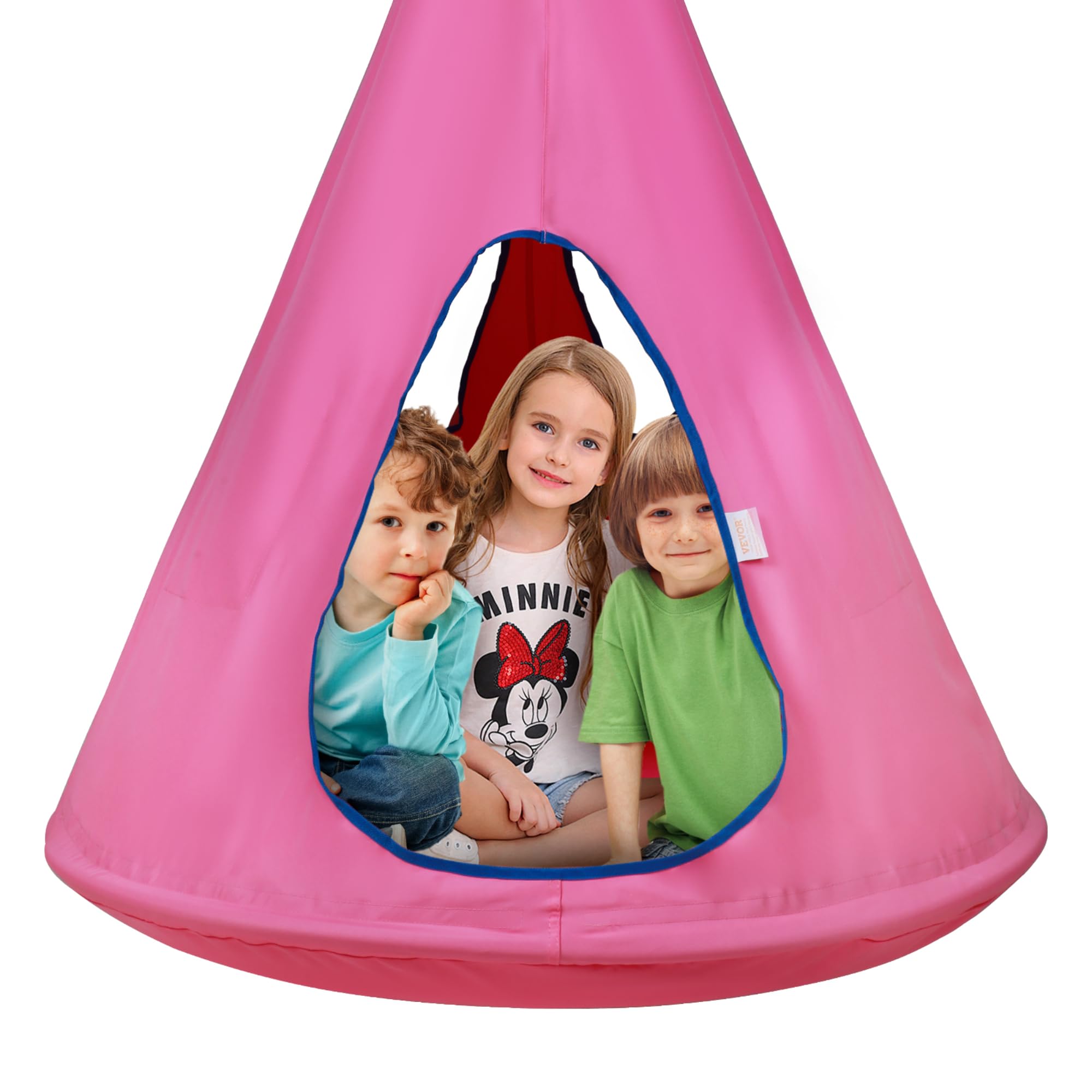 Vevor Kids Nest Swing Chair, Hanging Hammock Chair With Adjustable Rope - 2 Windows & 1 Entrance & 2 Pockets - 250Lbs Tree Tent
