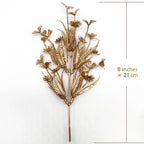 Gold Fake Flowers Artificial Shrubs For Christmas Decor, Plastic Plants Faux Leaves Stems Grass Foliage Home Wreath Ornaments Pa