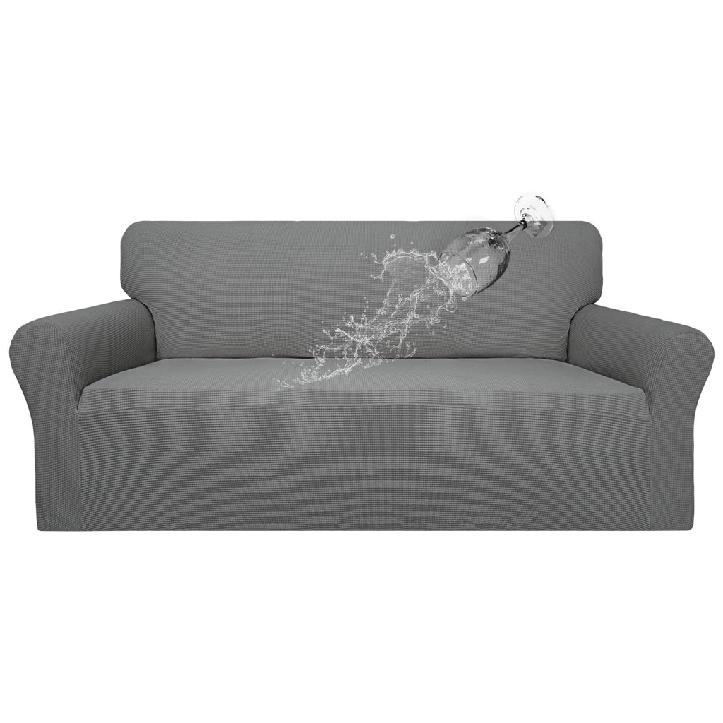 Easy-Going 100% Waterproof Couch Cover, Dual Waterproof Sofa Cover, Stretch Jacquard Sofa Slipcover, Leakproof Furniture Protector For Kids, Pets, Dog And Cat (Oversized Sofa, Grey)