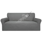 Easy-Going 100% Waterproof Couch Cover, Dual Waterproof Sofa Cover, Stretch Jacquard Sofa Slipcover, Leakproof Furniture Protector For Kids, Pets, Dog And Cat (Oversized Sofa, Grey)