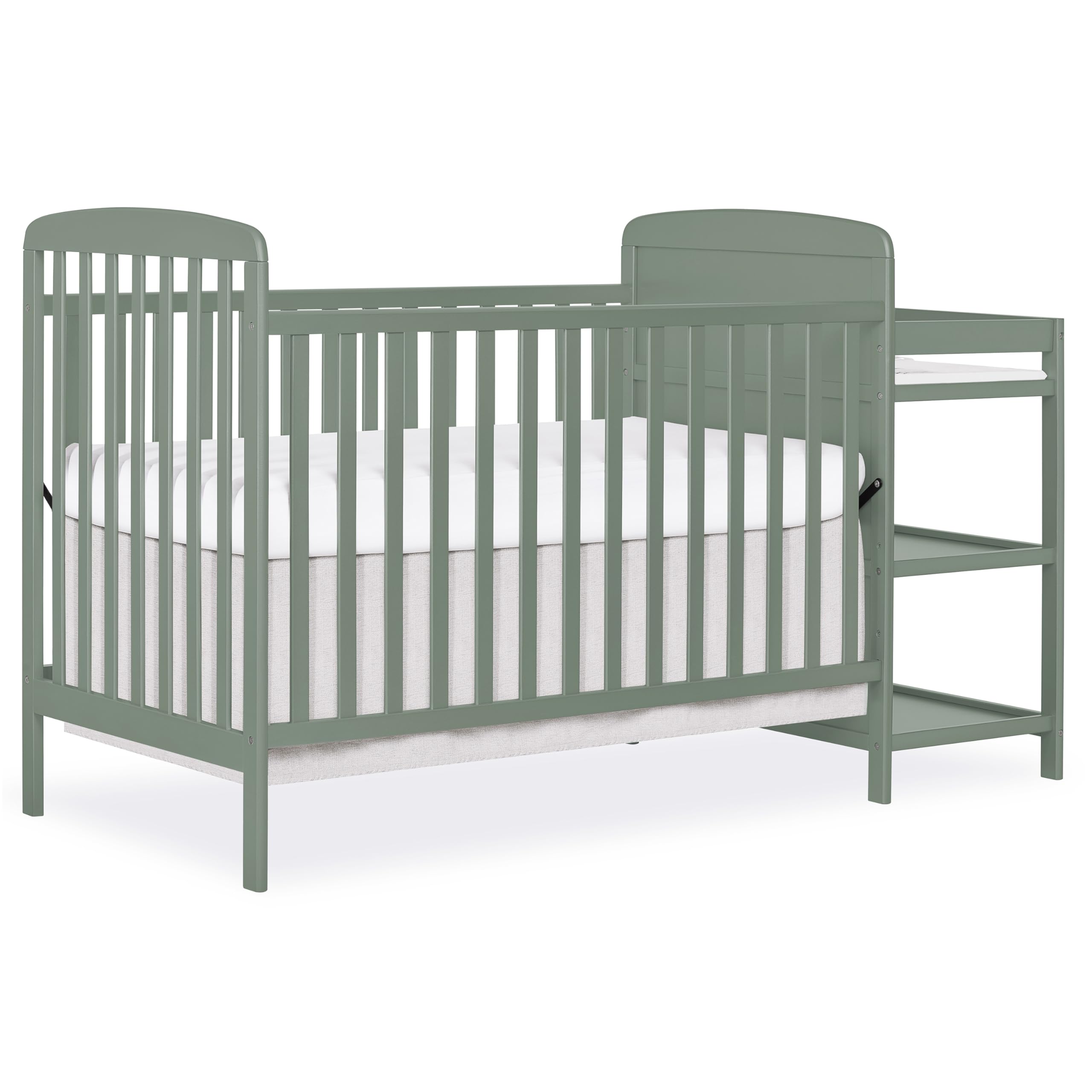 Dream On Me Anna 4 in 1 Full Size Crib and Changing Table Combo in Meadow Green, Greenguard & Baby Safety Alliance Certified, Co