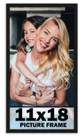 11x18 Frame Black Picture Frame - Complete Modern Photo Frame Includes UV Acrylic Shatter Guard Front, Acid Free Foam Backing Bo