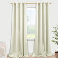 Koufall 52X105 Inches Long Beige Blackout Curtains For Living Room