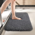 LUCRE Microfiber Bath Mat for Bathroom Anti Slip (40X60 CM) Grey, Pack of 1 Model: TPR_mat49
